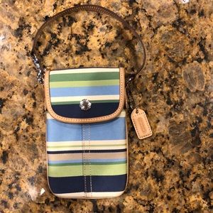 COACH VINTAGE STRIPED PHONE WALLET